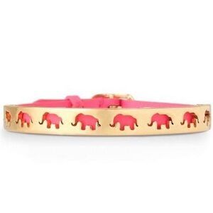 stella & dot ~ bright pink & strength gold elephant buckle bracelet
